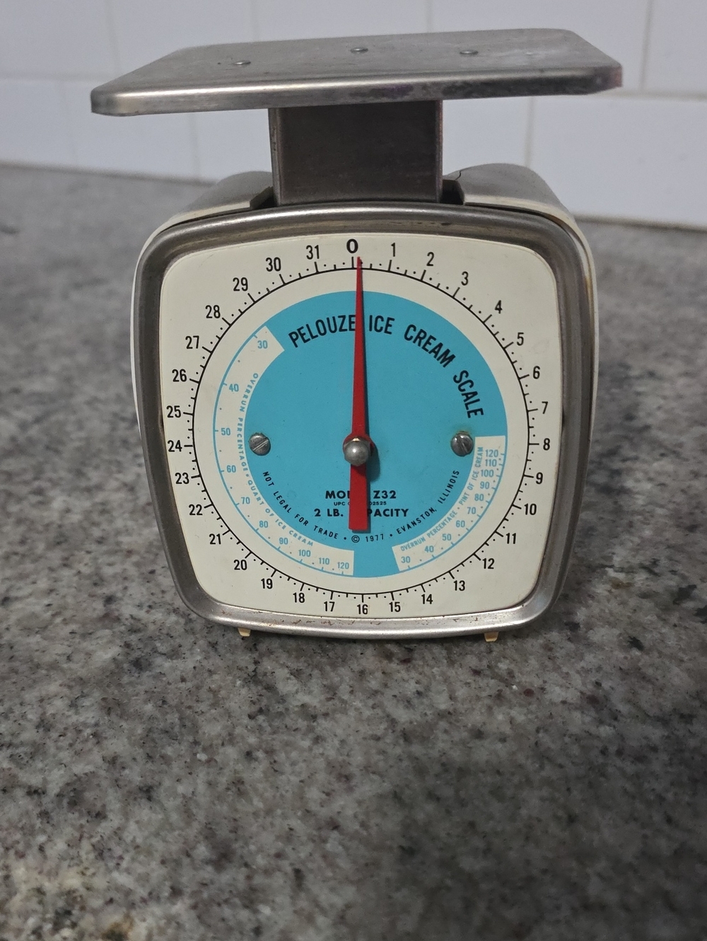 Blue And Stainless Ice Cream Scale
